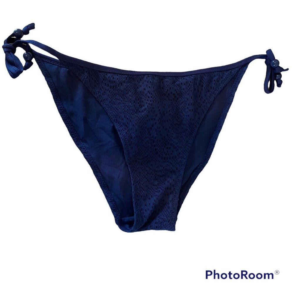 marie meili bikini botton size large navy lace mesh